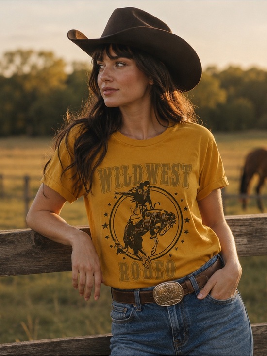 Tops - Zuni Sportswear Wild West Rodeo Graphic Tee Western 100% Cotton